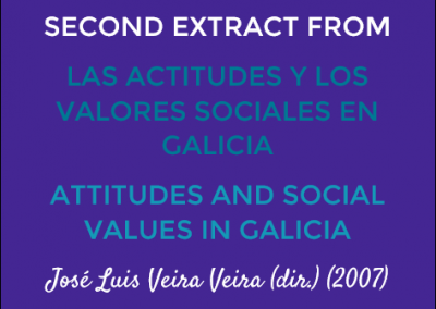 Second Extract from Las Actitudes y Valores Sociales en Galicia/Attitudes and Social Values in Galicia: José Luis Veira Veira (dir.) (2007)