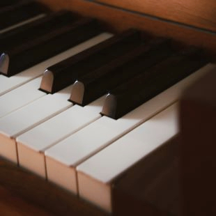 Stock image of piano keys.